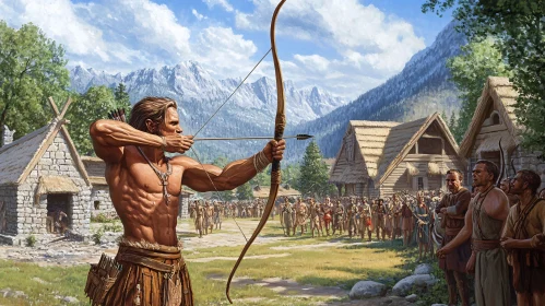 Ancient Archer Preparing to Shoot