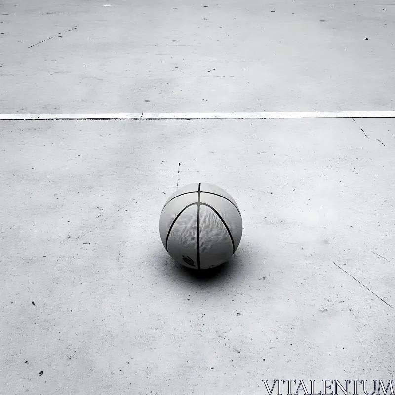 Basketball on Concrete AI Image