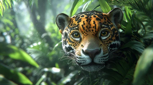 Wildlife Beauty: Big Cat Amidst Greenery