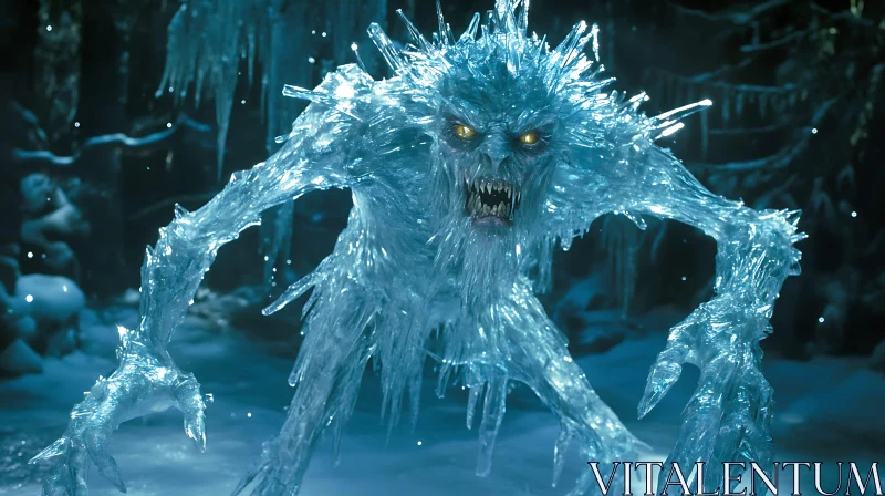 Winter's Wrath: The Ice Monster AI Image