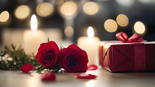 Roses, Candles, and Gift of Love