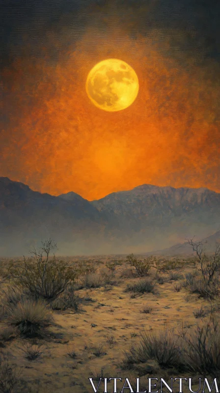 AI ART Moonlit Desert Evening