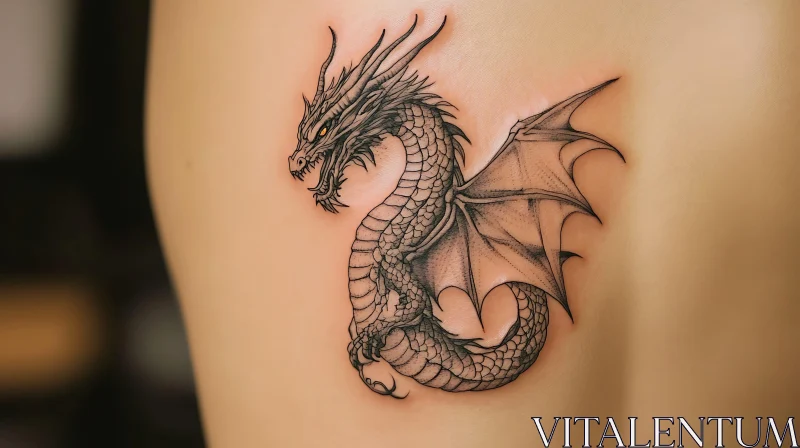 AI ART Intricate Dragon Tattoo on Skin