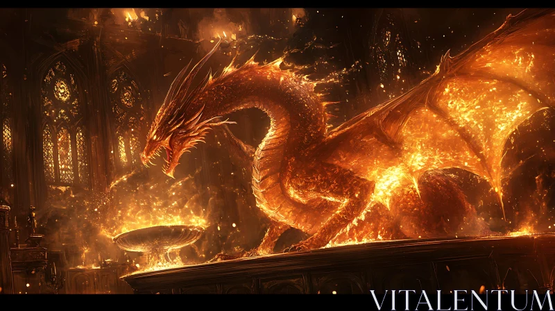 AI ART Dragon of Embers and Stone