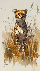 Cheetah Amongst Tall Grasses
