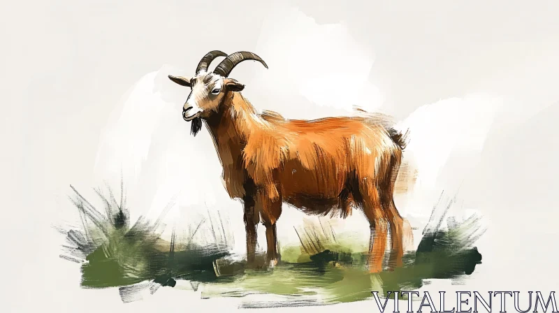 Elegant Goat Artwork AI Image