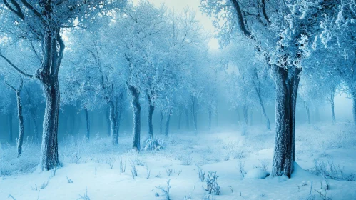 Peaceful Snowy Woodland