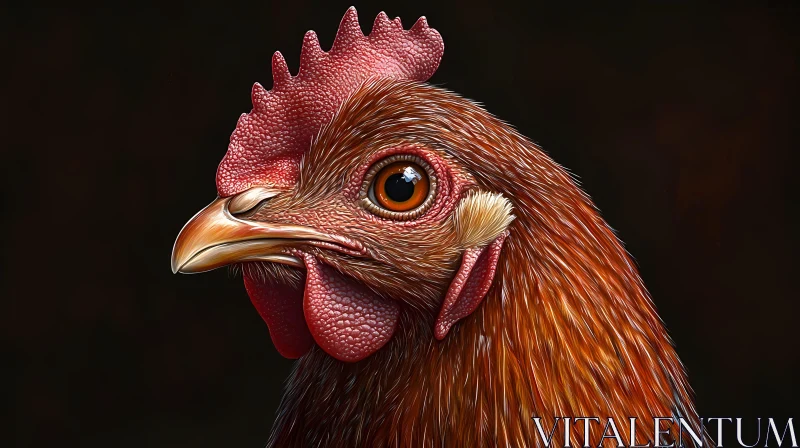 Artistic Chicken Portrait AI Image