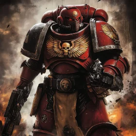 Sci-Fi Warrior in Battle Gear