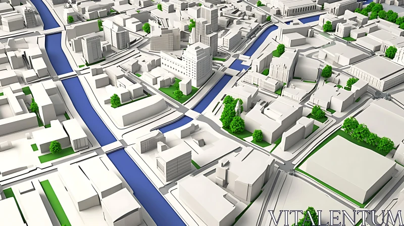 Minimalist Cityscape Architecture Rendering AI Image