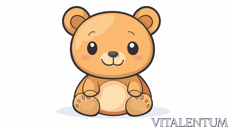 Charming Cartoon Bear Character AI Image