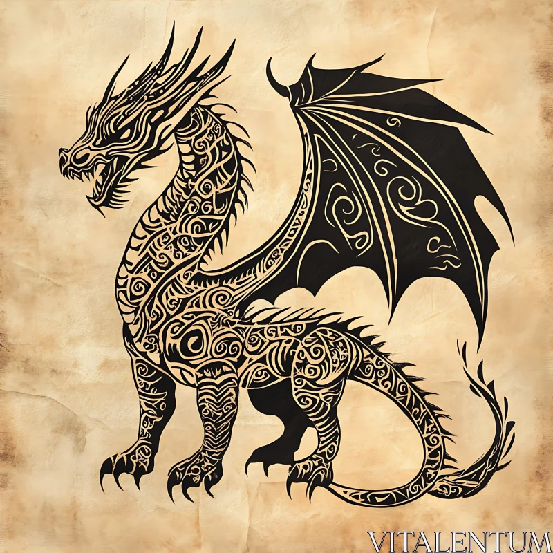 AI ART Stylized Dragon with Intricate Details