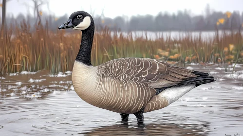 Canada Goose Portrait in Nature