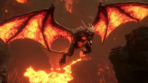 Inferno Dragon in Flight