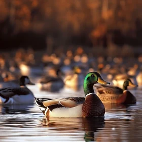 Duck swimming in the lake
