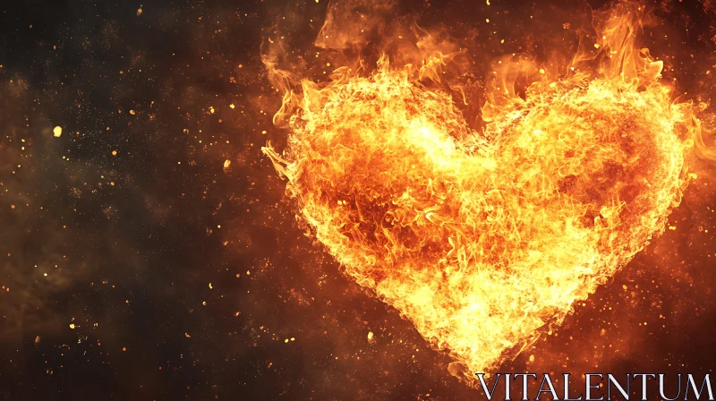 Heart on Fire - Love and Heat AI Image