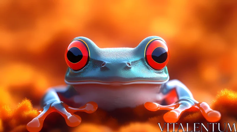 Colorful Amphibian Close-up AI Image