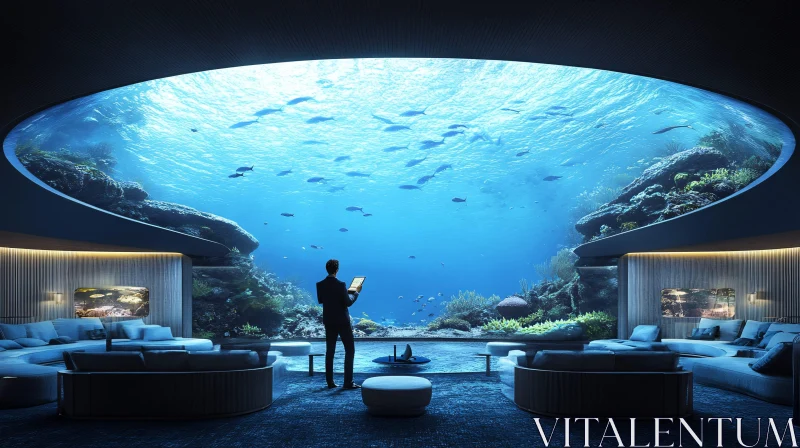 Modern Underwater Home Interior Design AI Image