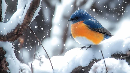 Winter Bird in Snow