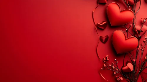 Elegant Valentine's Day Red Heart Composition