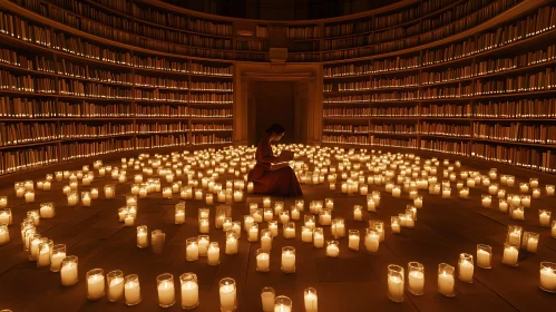 Library Reading by Candlelight