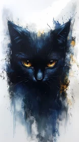 Mystical Blue Cat Artwork