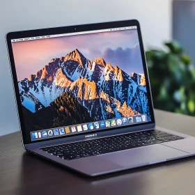 Sleek Laptop with Nature Wallpaper