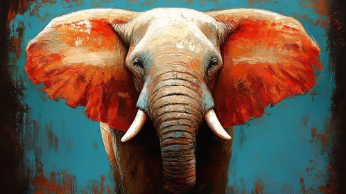 Elephant with Vibrant Ears Painting