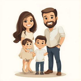 Family Portrait Illustration: Cartoon Style