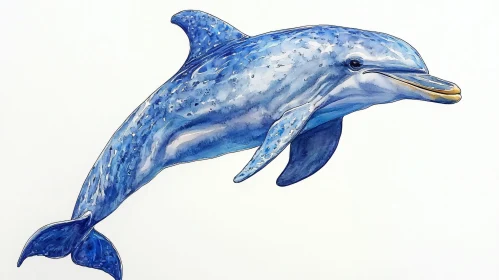 Artistic Dolphin in Blue Tones