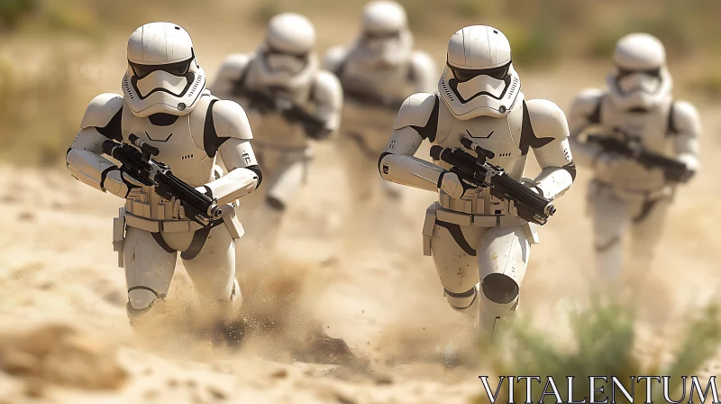 AI ART Squad of Stormtroopers on Desert Planet