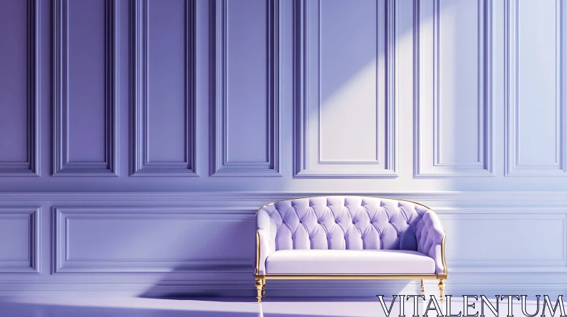 AI ART Lavender Tufted Sofa in Luxury Interior