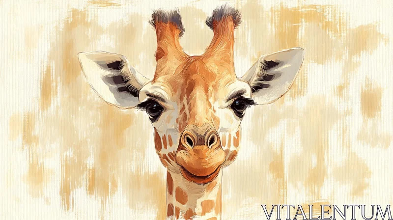 Giraffe Art on Canvas AI Image