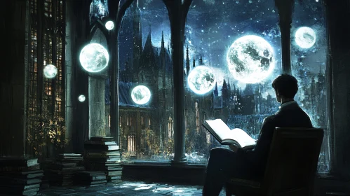 Moonlit Study: A Scholar's Night