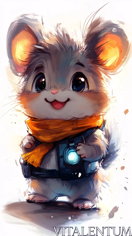 Charming Hamster Illustration AI Image