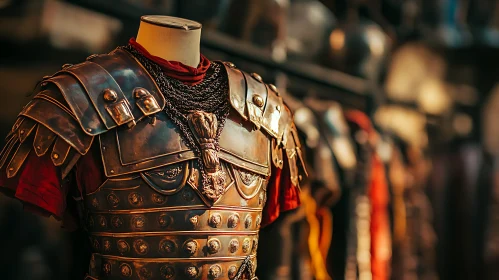 Antique Roman Soldier Armor on Display