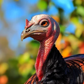 Detailed Turkey Plumage Close-Up