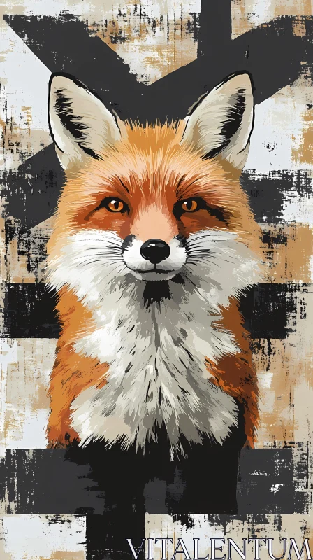 Vivid Fox in Geometric Art AI Image