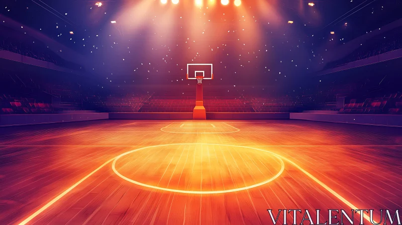 Empty Basketball Court AI Image