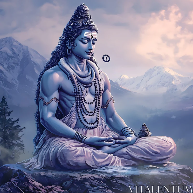 Meditative Shiva Image AI Image