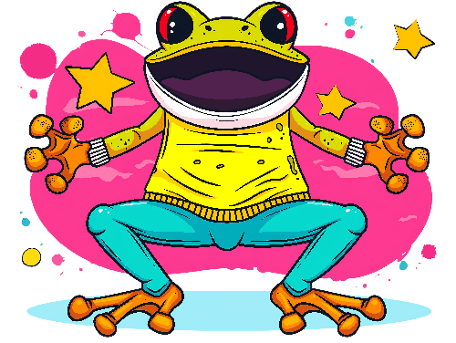 Cartoon Frog in Sweater - Kids' T-Shirt Design