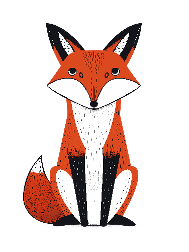 POD Design Charming Cartoon Fox Illustration for Kids Apparel