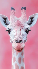 Graceful Giraffe with Pink Backdrop