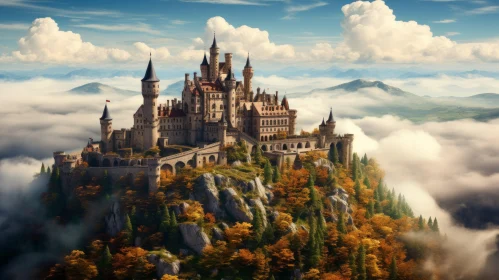 Enchanting Fairy Tale Castle Amidst Autumn Foliage