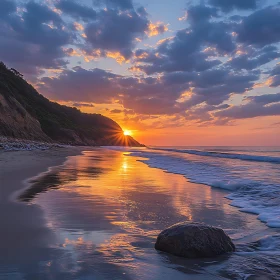 Seascape Sunset Reflection