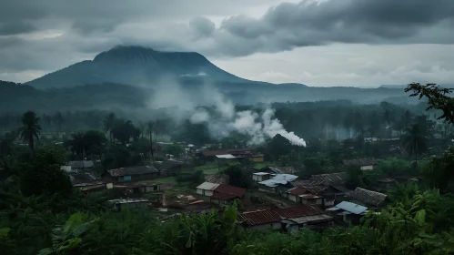 Scenic Mountain Village Landscape