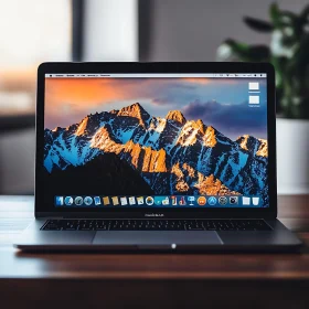 Modern Laptop with Mac OS Interface