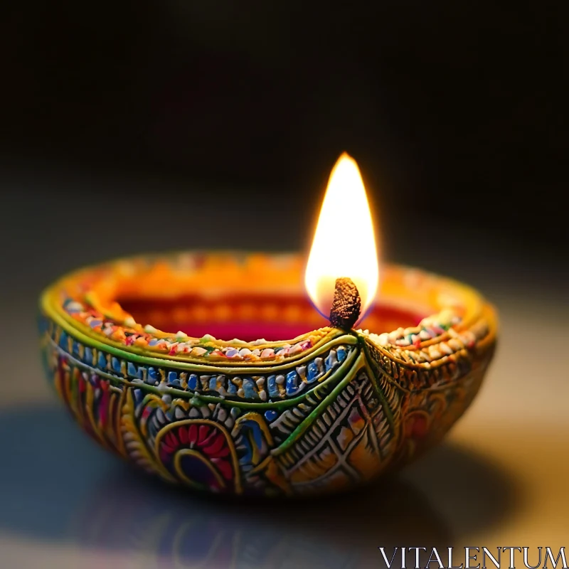 Illuminating Diwali: A Traditional Lamp AI Image