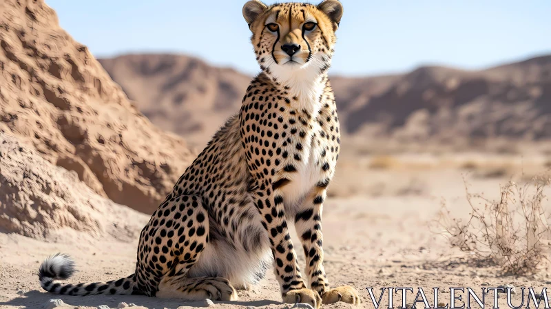 Cheetah in Desert AI Image