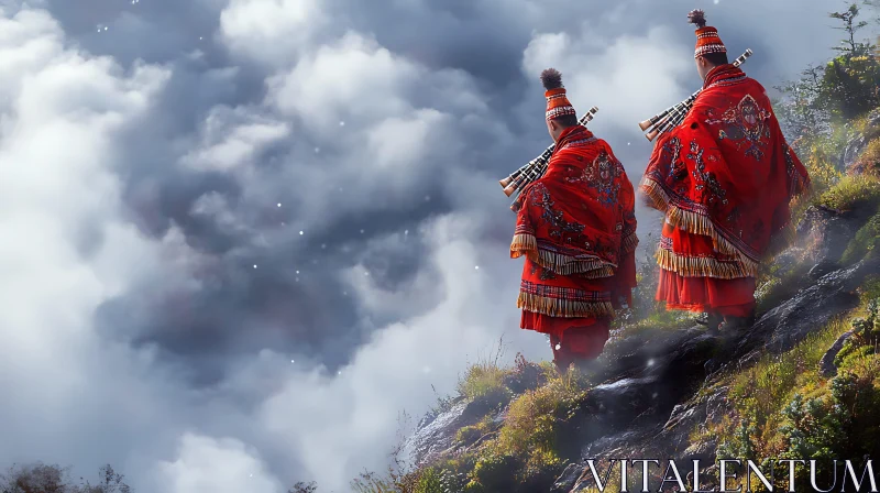 AI ART Mystical Mountain Musicians